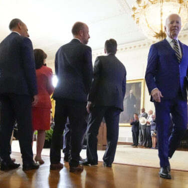 President Joe Biden leaves after speaking about an executive order in the East Room at the White House in Washington, Tuesday, June 4, 2024. (AP Photo/Alex Brandon)