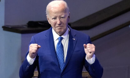 President Joe Biden attends a church service at Mt. Airy Church of God in Christ, Sunday, July 7, 2024, in Philadelphia (AP Photo/Manuel Balce Ceneta)