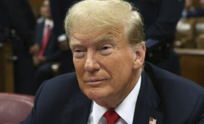 Former President Donald Trump appears at Manhattan criminal court before closing arguments in his hush money trial in New York, Tuesday, May 28, 2024. (Spencer Platt/Pool Photo via AP)