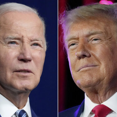 FILE - In this combination of photos, President Joe Biden speaks on Aug. 10, 2023, in Salt Lake City, from left, former President Donald Trump speaks on July 8, 2023, in Las Vegas. (AP Photo, File)